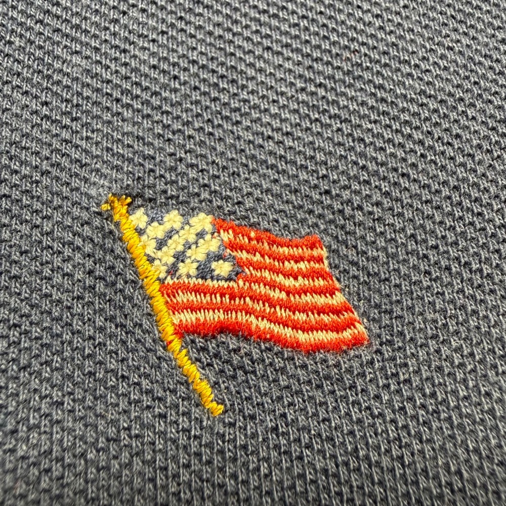 Polo Ralph Lauren Mens Navy Blue American Flag Embroidered Polo Shirt Medium - Picture 4 of 7